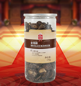 薈食(FINE LIFE)金錢菇產(chǎn)自浙江麗水170g每袋，精選優(yōu)質(zhì)金錢菇，經(jīng)先進(jìn)工藝加工而成，其味清香可口，質(zhì)地細(xì)膩，是一種風(fēng)味獨(dú)特的食用菌。將本品用清水洗凈浸泡后，可直接與肉絲爆炒、排骨煲湯，或作為佐料，葷素皆宜本產(chǎn)品采用的是袋裝的包裝方式，包裝較輕，讓您攜帶起來更加的方便自如。