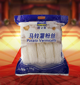 廚之選馬鈴薯粉絲產(chǎn)自山東煙臺1.5kg每袋，選用上等馬鈴薯，脫毒種薯嚴格培育，得天獨厚的自然條件，精心制作而成。采用上乘工藝，配合先進的生產(chǎn)技術(shù)，品質(zhì)安全有保障，讓您吃的放心。