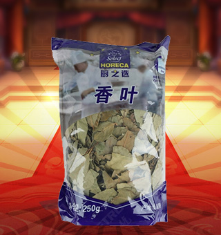廚之選(HORECA SELECT)香葉產(chǎn)自云南昆明400g每袋，本產(chǎn)品選用的是上等的香葉為原料精心制作而成，品質(zhì)天然，口味純正，保證優(yōu)質(zhì)的質(zhì)量。本產(chǎn)品采用的是塑料質(zhì)地包裝，簡潔大方，食用簡單，是您廚房的好幫手。本產(chǎn)品的葉片深綠色，呈橢圓形，富含濃郁的葉子香味，做菜時放入，別具一番風(fēng)味。