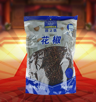 廚之選(HORECA SELECT)花椒產(chǎn)自四川成都500g每袋，花椒，含揮發(fā)油，性熱，味辛香，作為中國特有的香料，花椒就與姜、茱蔡并稱為中國民間三大辛辣調(diào)味。本產(chǎn)品采用的是袋裝的設(shè)計(jì)，食用和放置都是相對比較方便的，是您廚房常備品的好伙伴。花椒可除各種肉類的腥氣；促進(jìn)唾液分泌，增加食欲，是您健康美食的好伴侶。