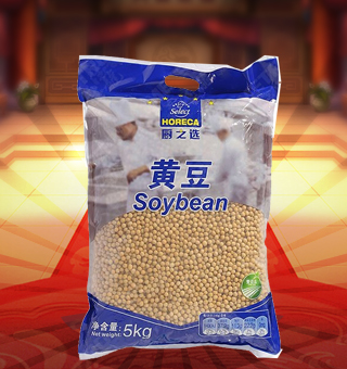 廚之選(HORECA SELECT)黃豆產(chǎn)自吉林白城5kg每袋，精選優(yōu)質(zhì)黃豆，粒大色黃、飽滿渾圓，用清水洗凈后，炒、煮、燉均可，還可制成豆?jié){飲用。富含人體所需的多種維生素、礦物質(zhì)及微量元素，營(yíng)養(yǎng)美味，深受廣大消費(fèi)者的認(rèn)可與喜愛(ài)。